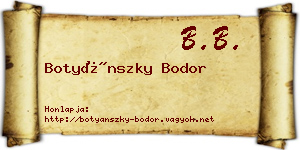 Botyánszky Bodor névjegykártya
